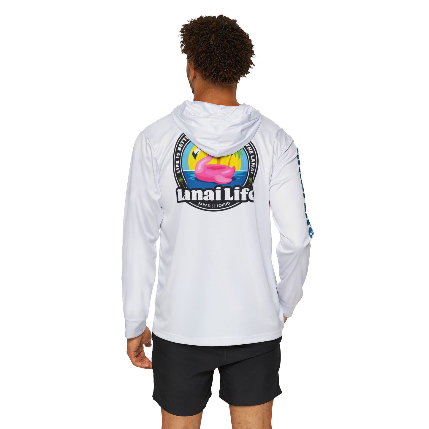 Lanai Life Hooded Sun Shirt - Flamingo Graphic (UPF 50+ sun protection)