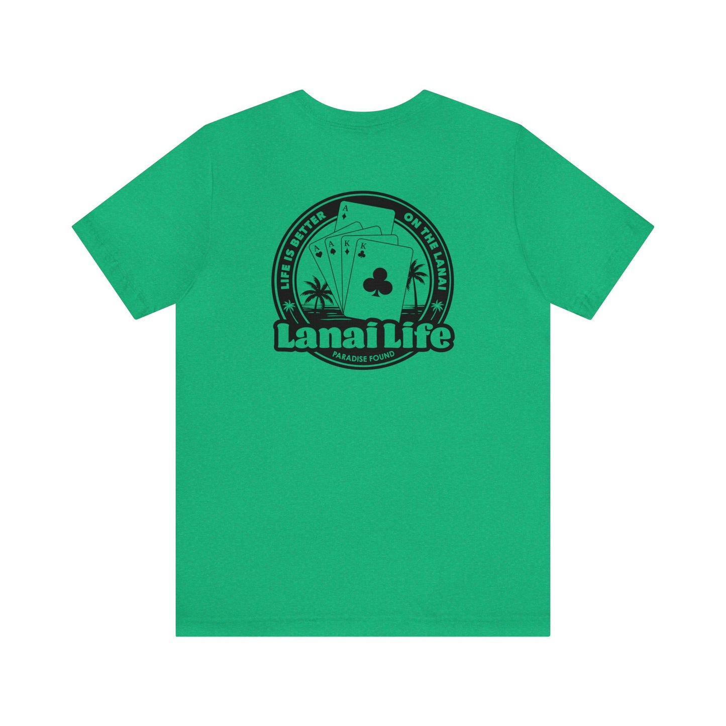 Lanai Life Playing Cards - Unisex Tee (black graphic)